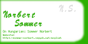 norbert sommer business card